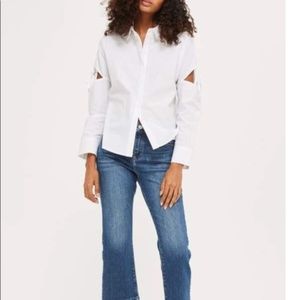 Topshop Tie Button Down Shirt